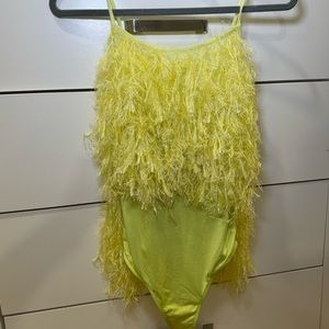 Faux Feather bodysuit
